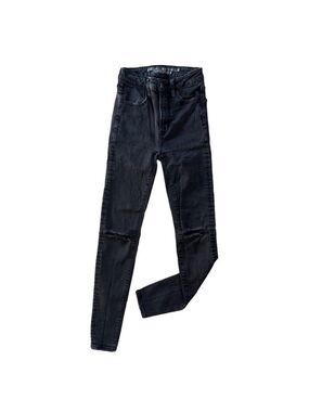 ⭐ AE 🦅 AMERICAN EAGLE Distressed Super Hi-Rise Jeggings Size 00 ⭐